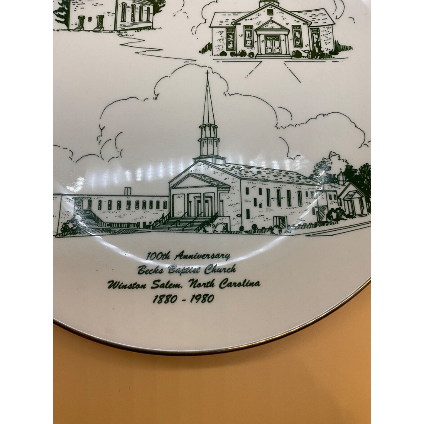 Beck Baptist Church 100th Anniversary Plate 1880-1980 Winston-Salem NC 10"