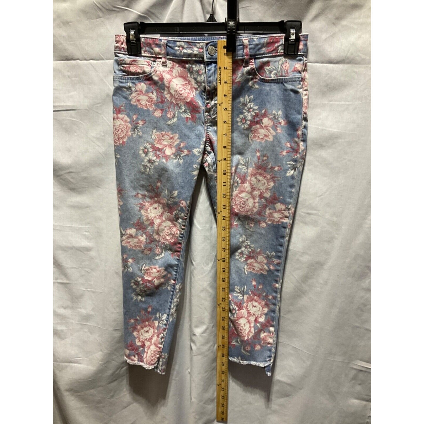 Gap Flowered Jean Jeggings Size 12 Plus, Girls, Ankle Stretch, 22" Inseam