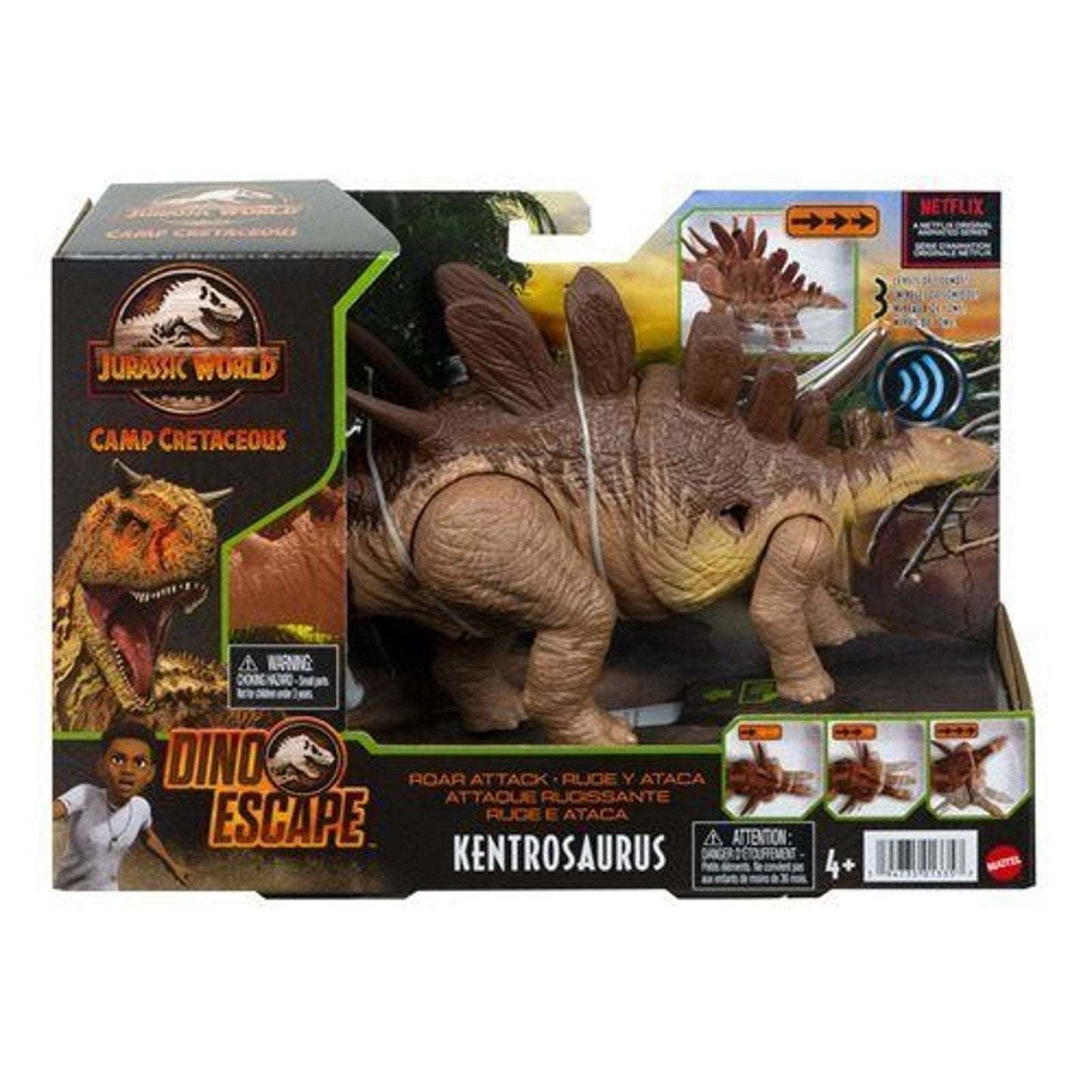 Jurassic World Dino Escape Roar Attack Kentrosaurus Figure Camp Cretaceous New