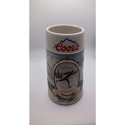 1991 Coors Beer Mug Vintage The Rocky Mountain Legend  7" Tall  Made in Brazil