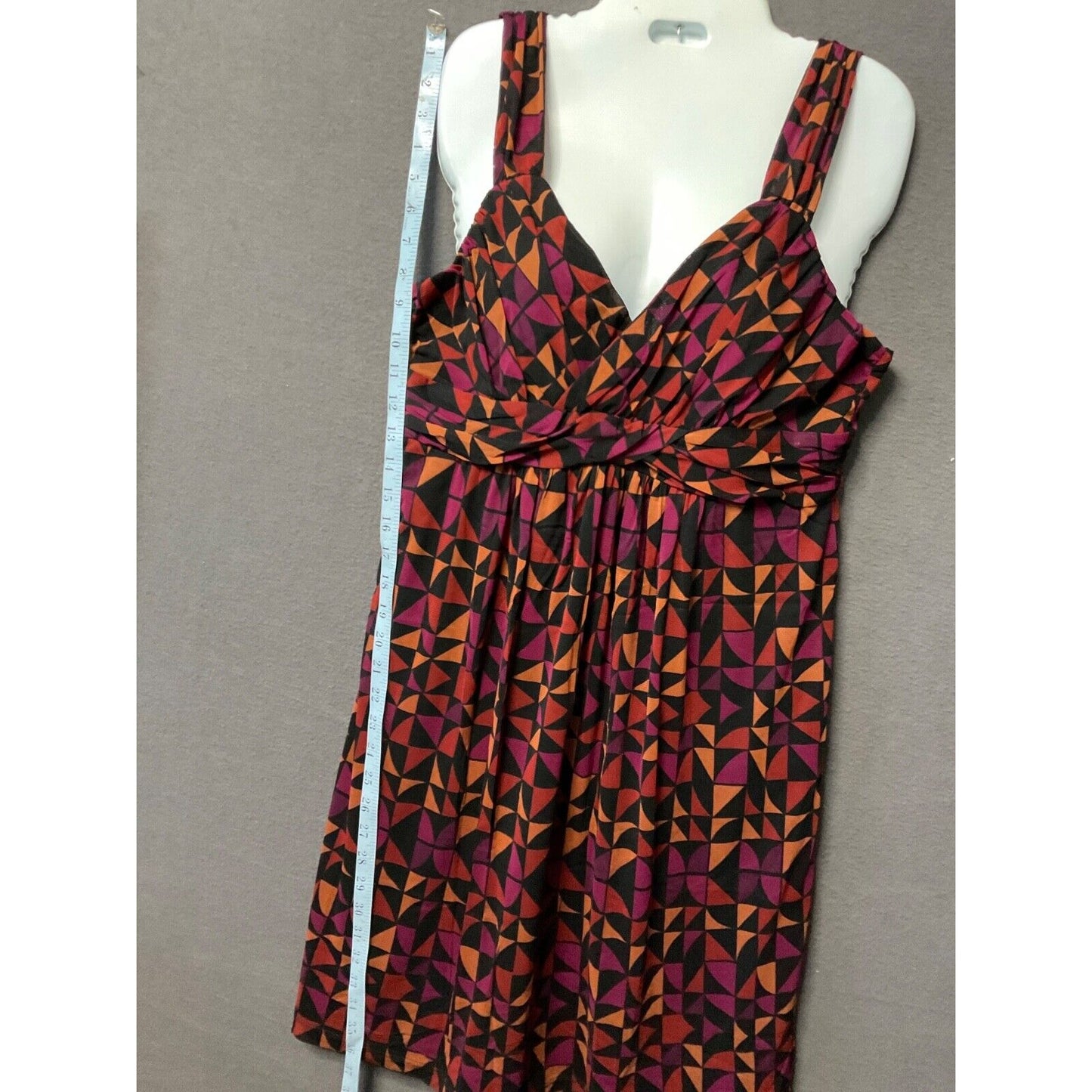 Apt. 9 Women's Sleeveless Geometric Sundress Size L Nylon Blend Retro Chic