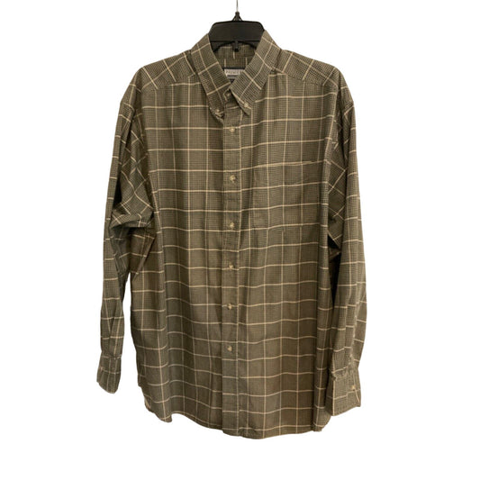 Premier International Men's XXL Long Sleeve Causal Shirt Plaid Design