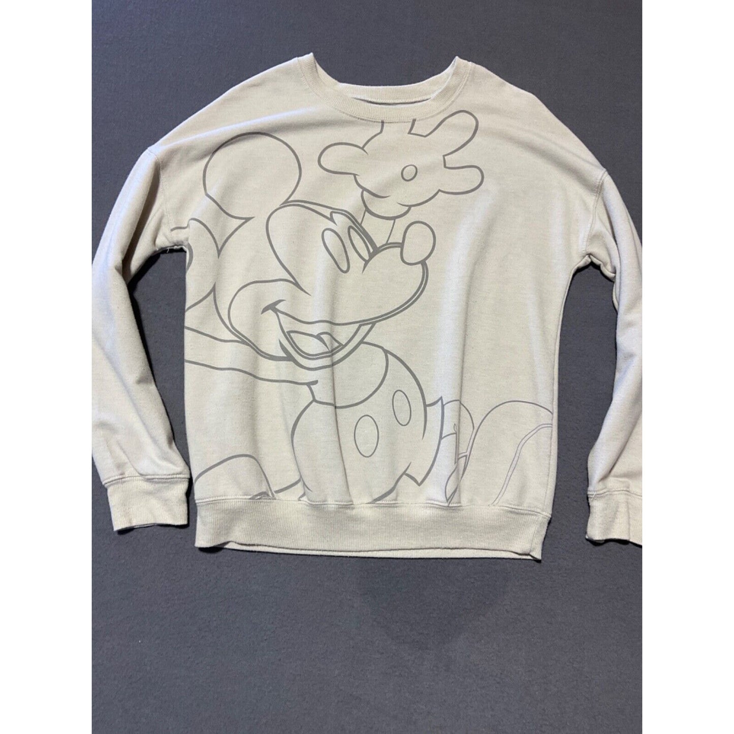 Disney Mickey Mouse Beige Sweatshirt Women's XS - Soft Blend