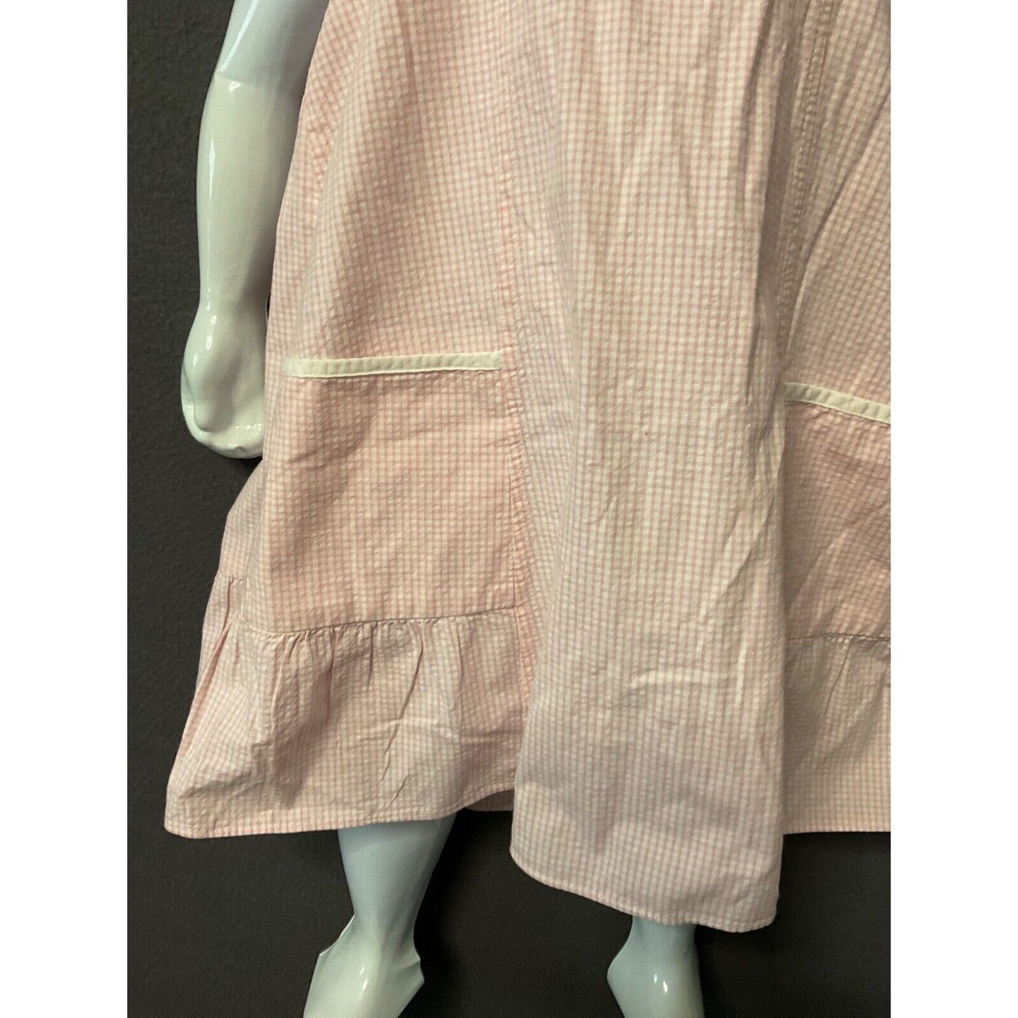 Vintage 60's Pink Gingham Girls Halter Dress Size 5 - Made in USA Cotton