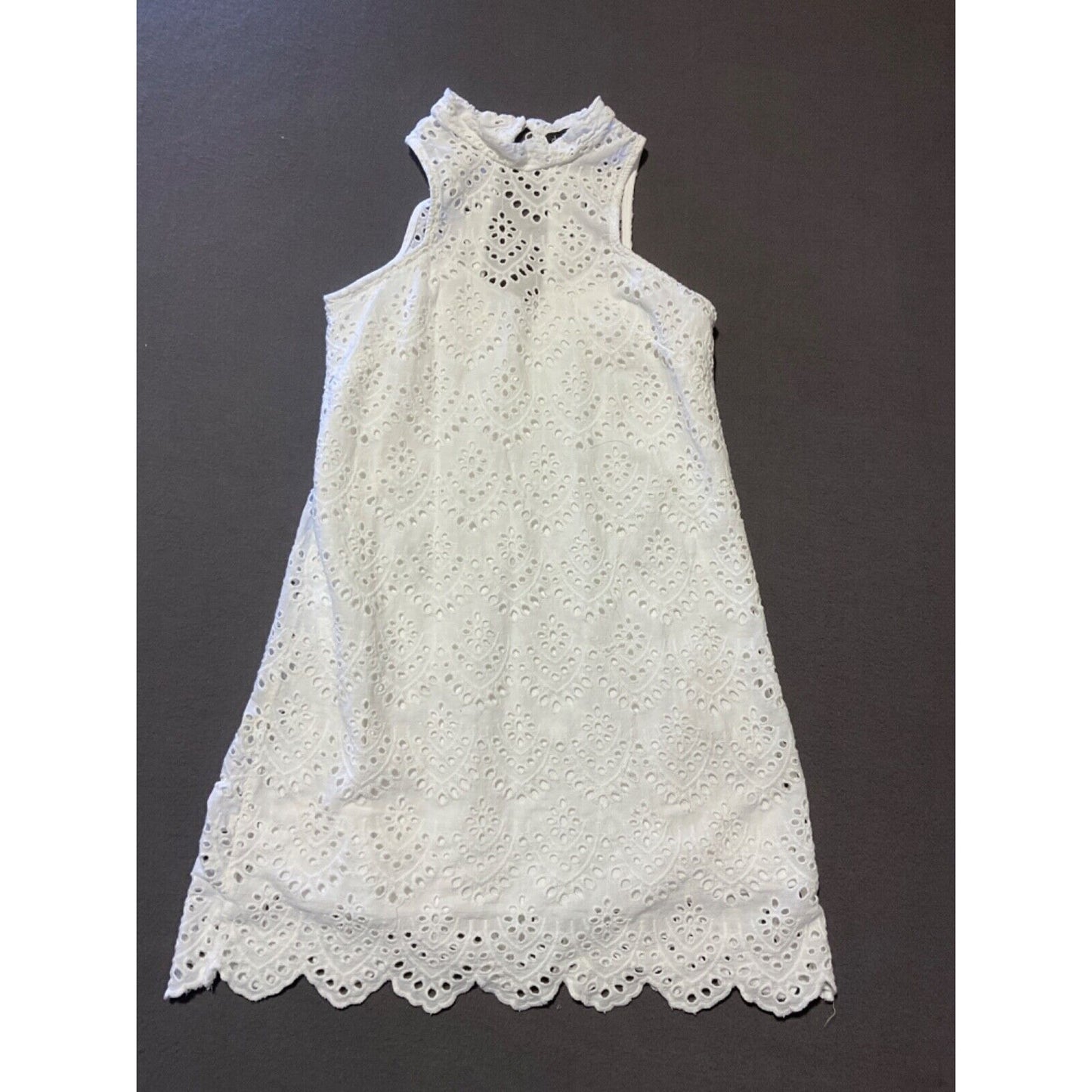 White Sleeveless Eyelet Summer Dress by Derek Heart, Youth Medium