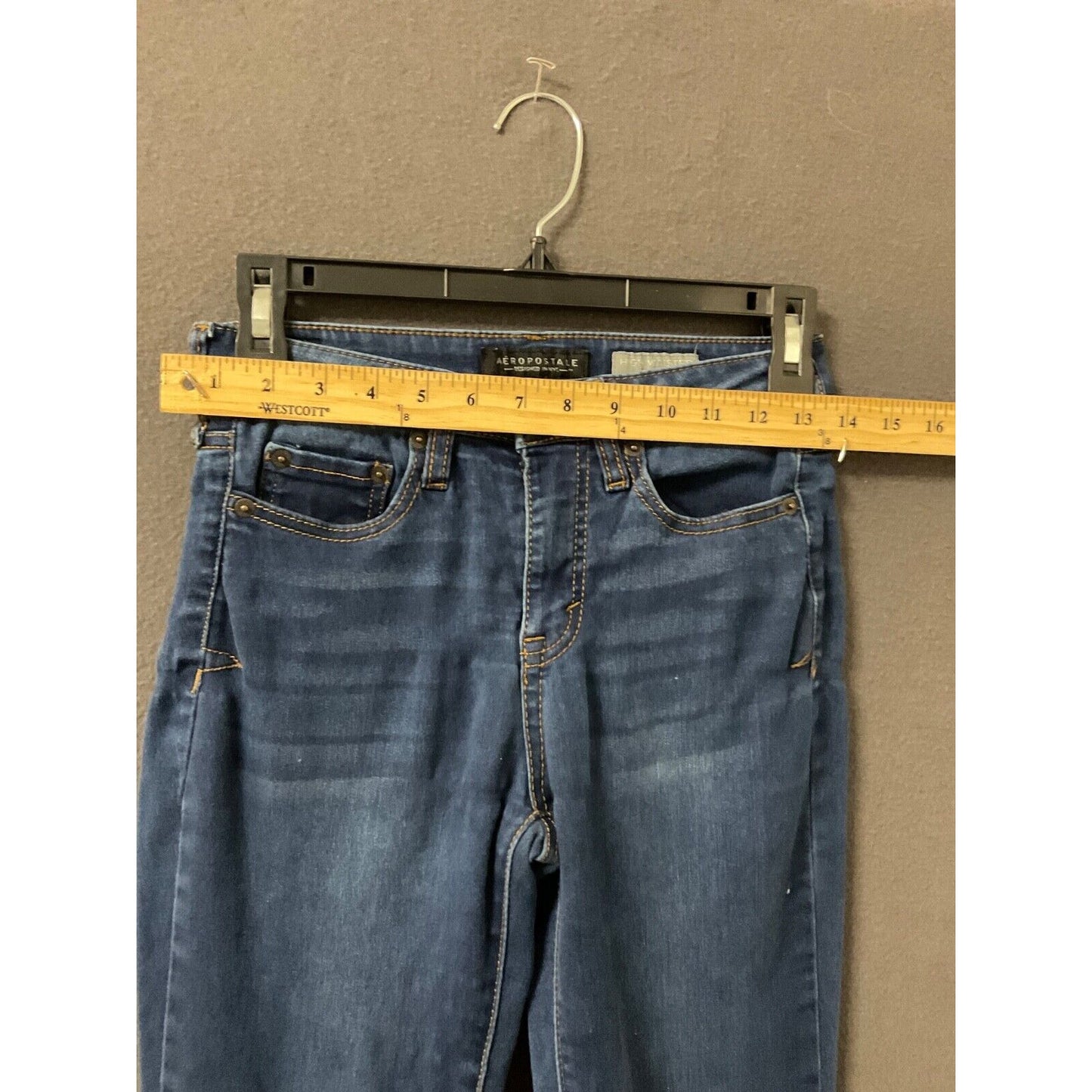 Aeropostale Women’s Jeans 0 Reg High Waisted Skinny Blue Denim Stretch Casual