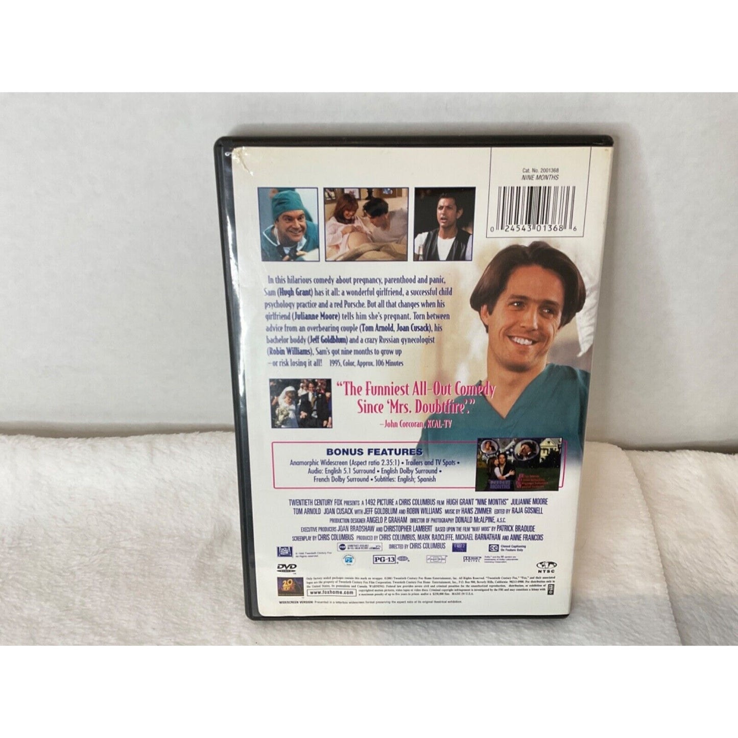 'Nine Months' DVD, Hugh Grant - Heartwarming Comedy - PG-13 - Good Cond