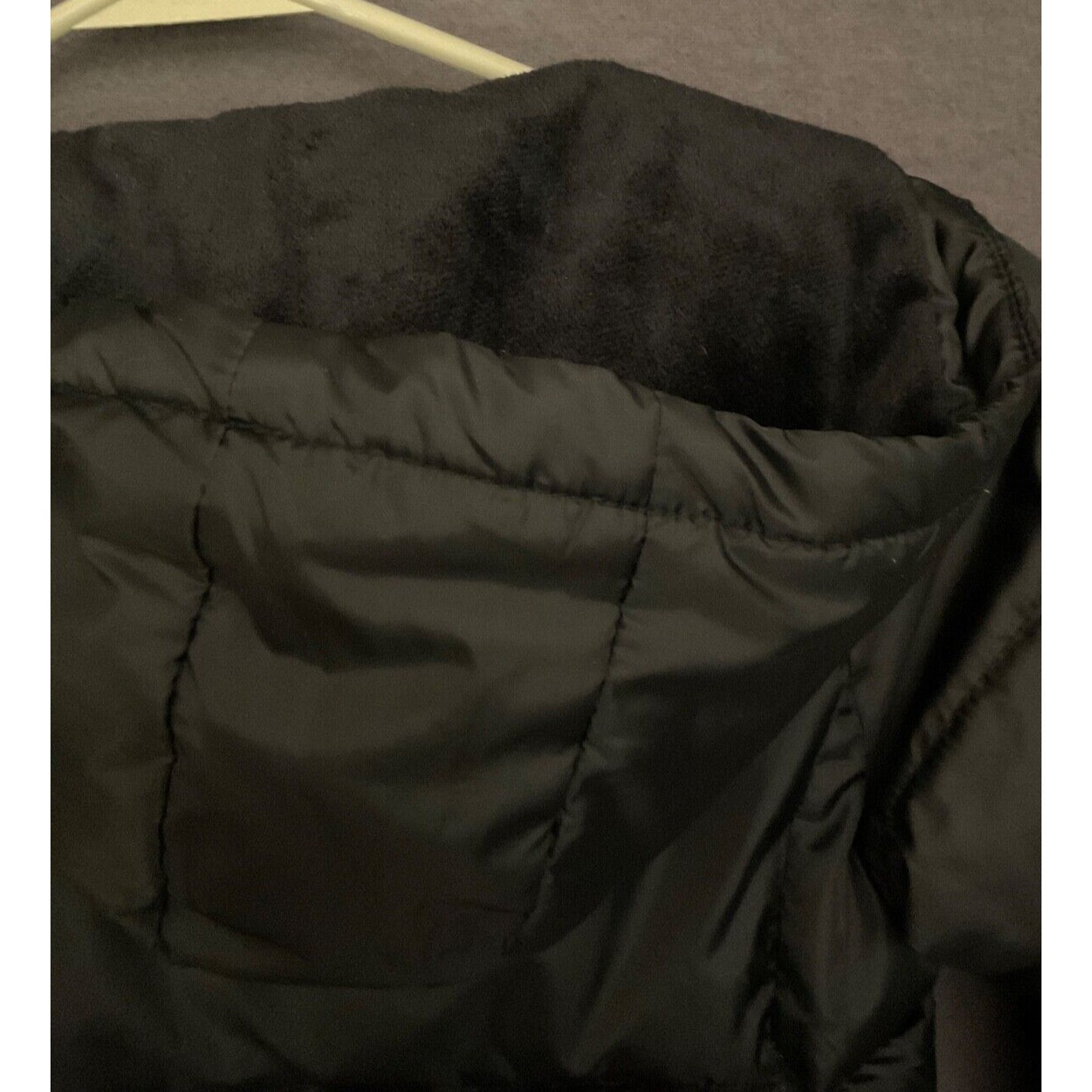 Swiss Tech Kids Black Puffer Jacket XS 4-5 Warm Fleece Lined Hooded Winter Coat