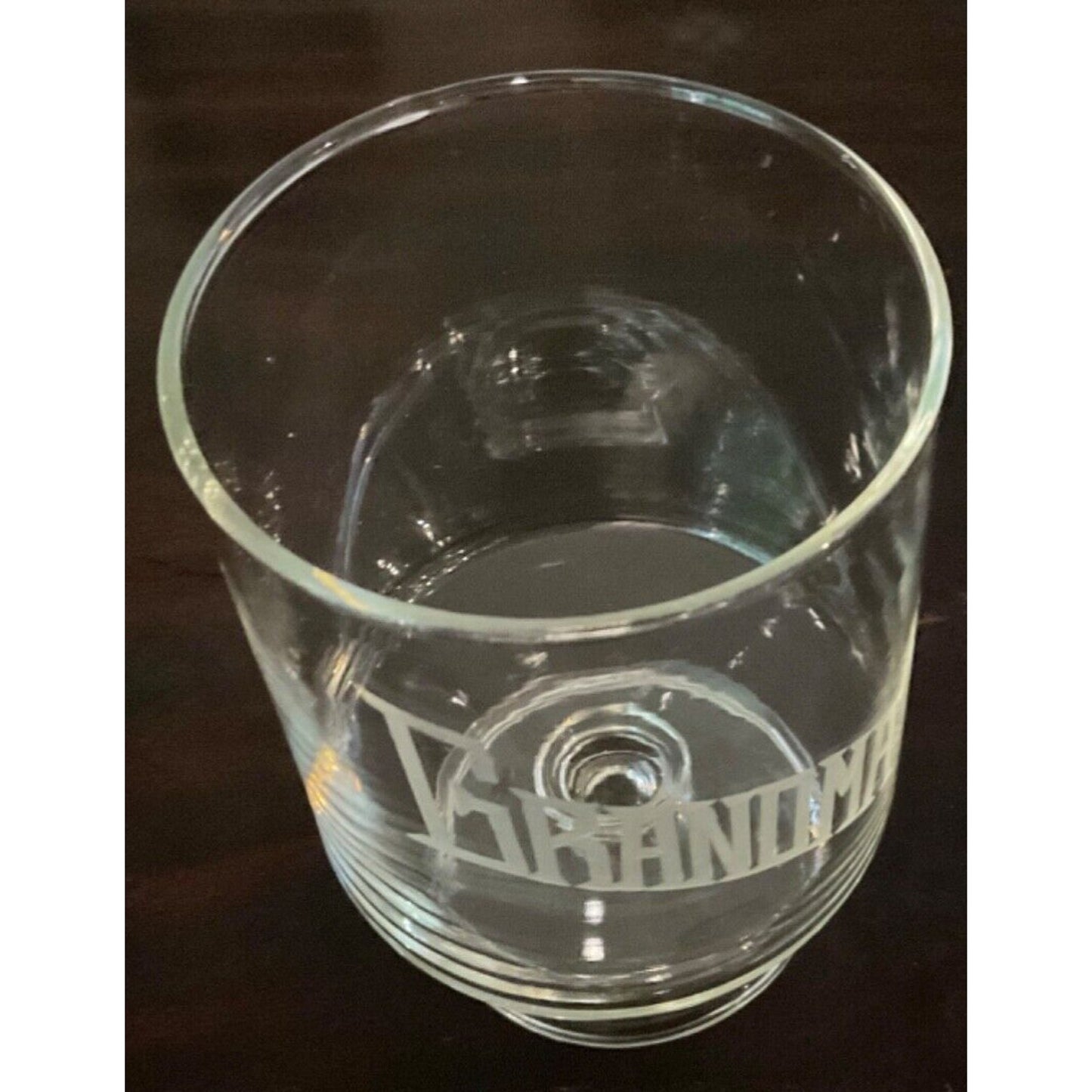 Vintage Etched Glass Tumbler with "Grandma" Design 6" Tall Collectible Barware