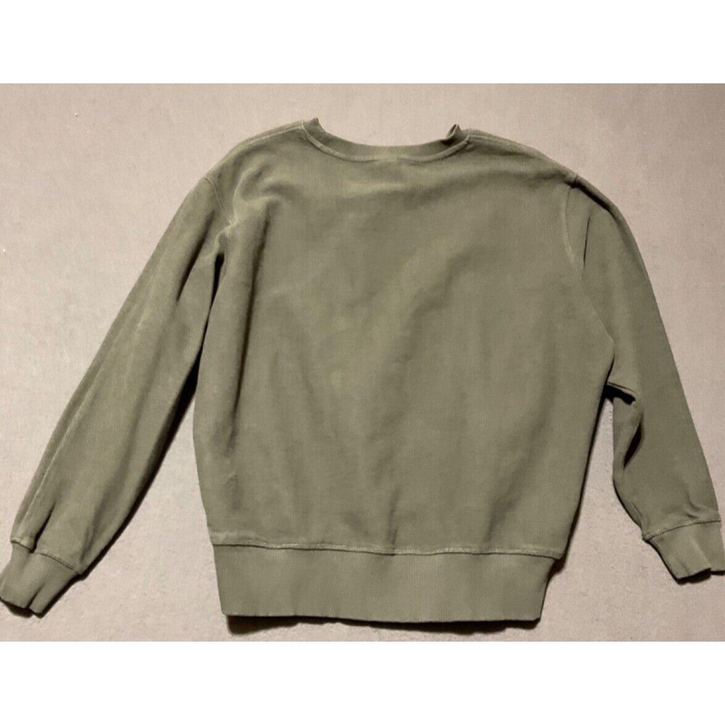 Zara Unisex Olive Green Knit Sweater M Waffle Textured Pullover 100% Cotton