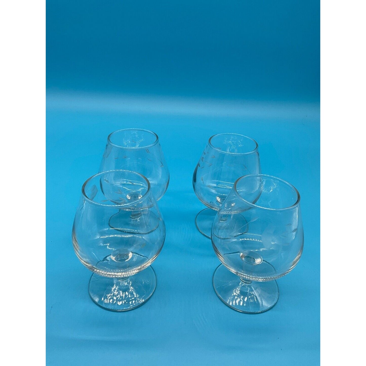 Set of 4 Vintage Brandy Snifters Princess House Crystal Heritage Glasses