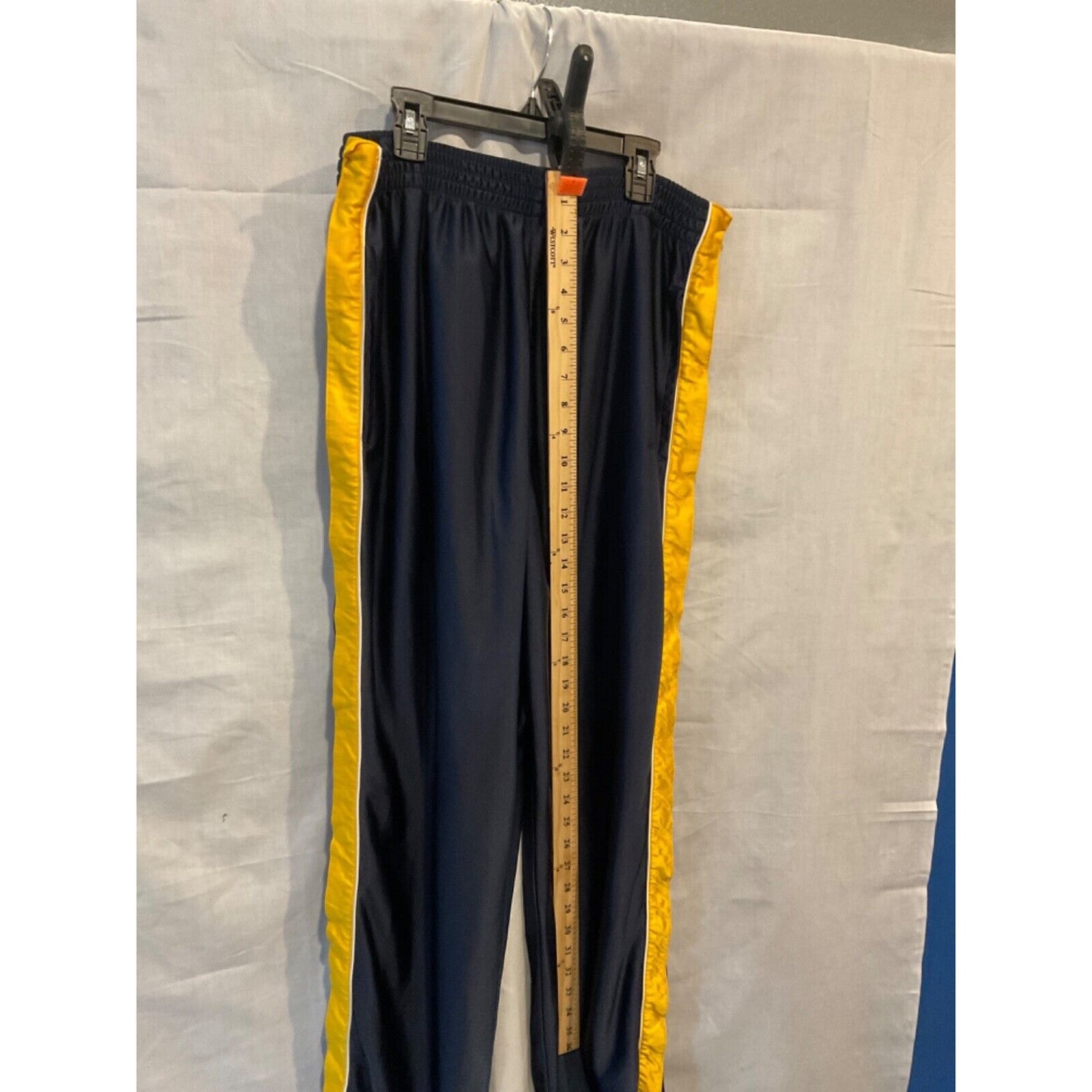 Men's Blue & Gold Breakaway Pants L, 100% Polyester Athletic Basketball Warm Up