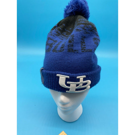 Buffalo Bills Knit Beanie by New Era NFL Blue with Pom and Fleece Lining