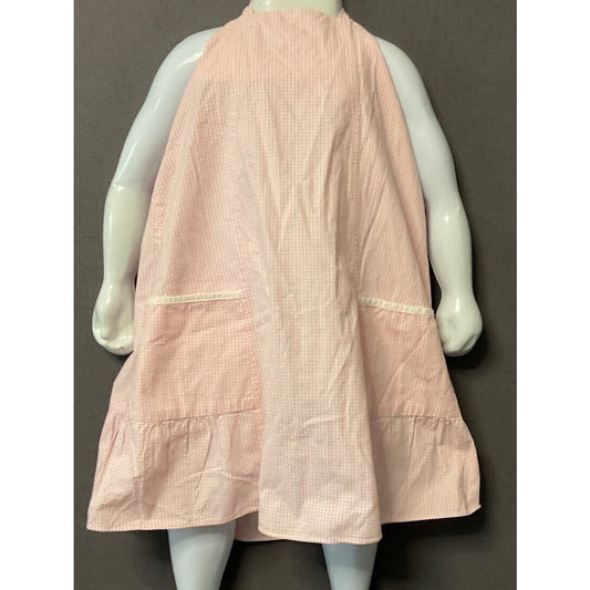 Vintage 60's Pink Gingham Girls Halter Dress Size 5 - Made in USA Cotton