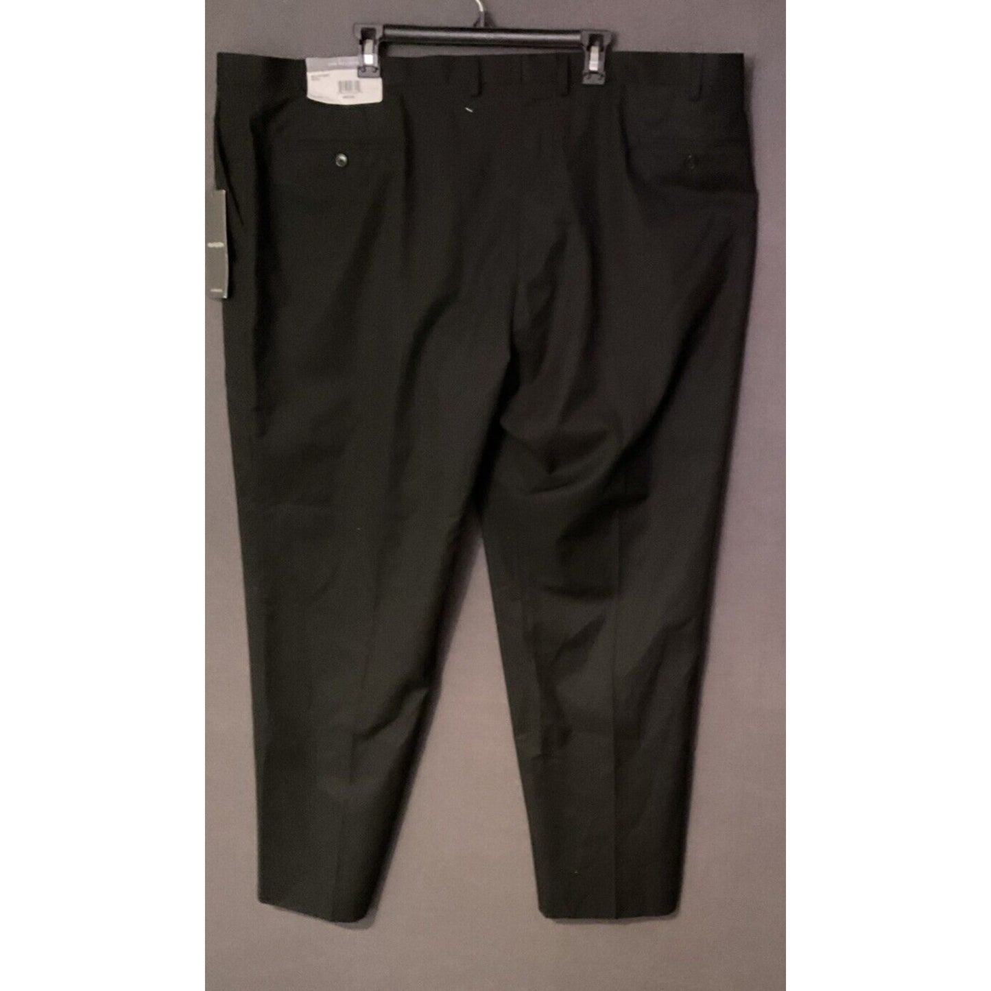 Van Heusen Black Dress Pants 50W x 32L Flat Front New with Tags $120.00