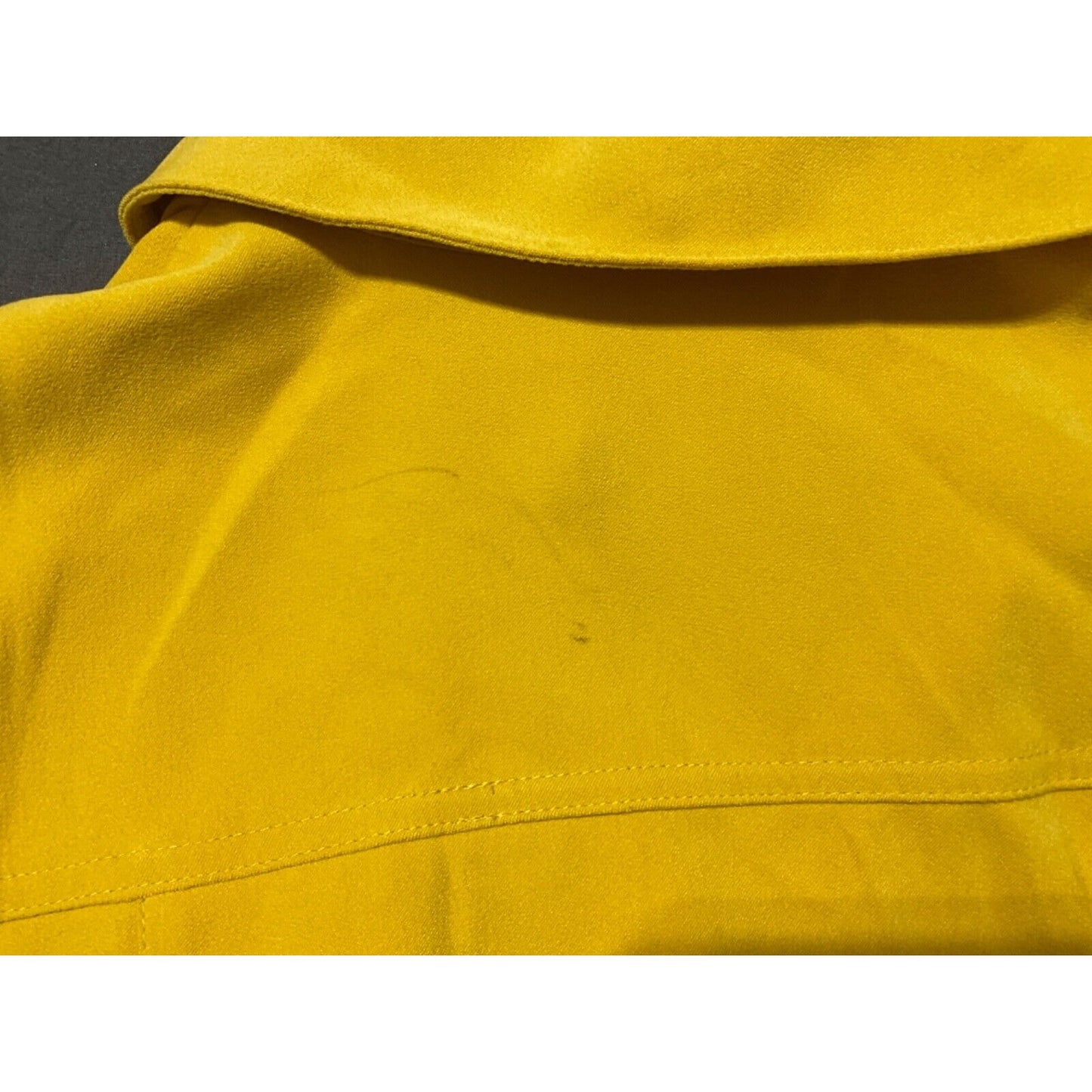 JM Collection 20W Mustard Yellow Faux Suede Retro Shirt Snap Down - flaw