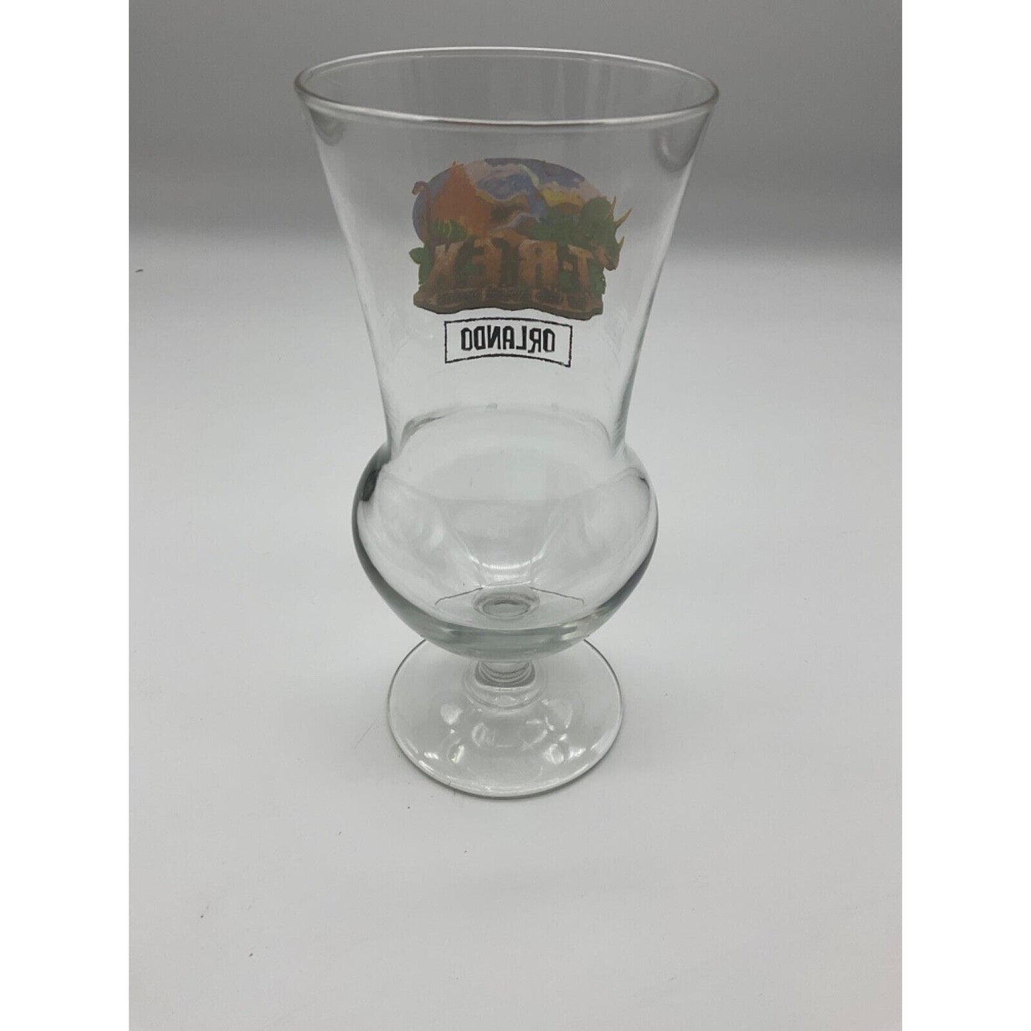 T-Rex and Rainforest Cafe Orlando Souvenir Hurricane Glass, 16 oz Dinosaur