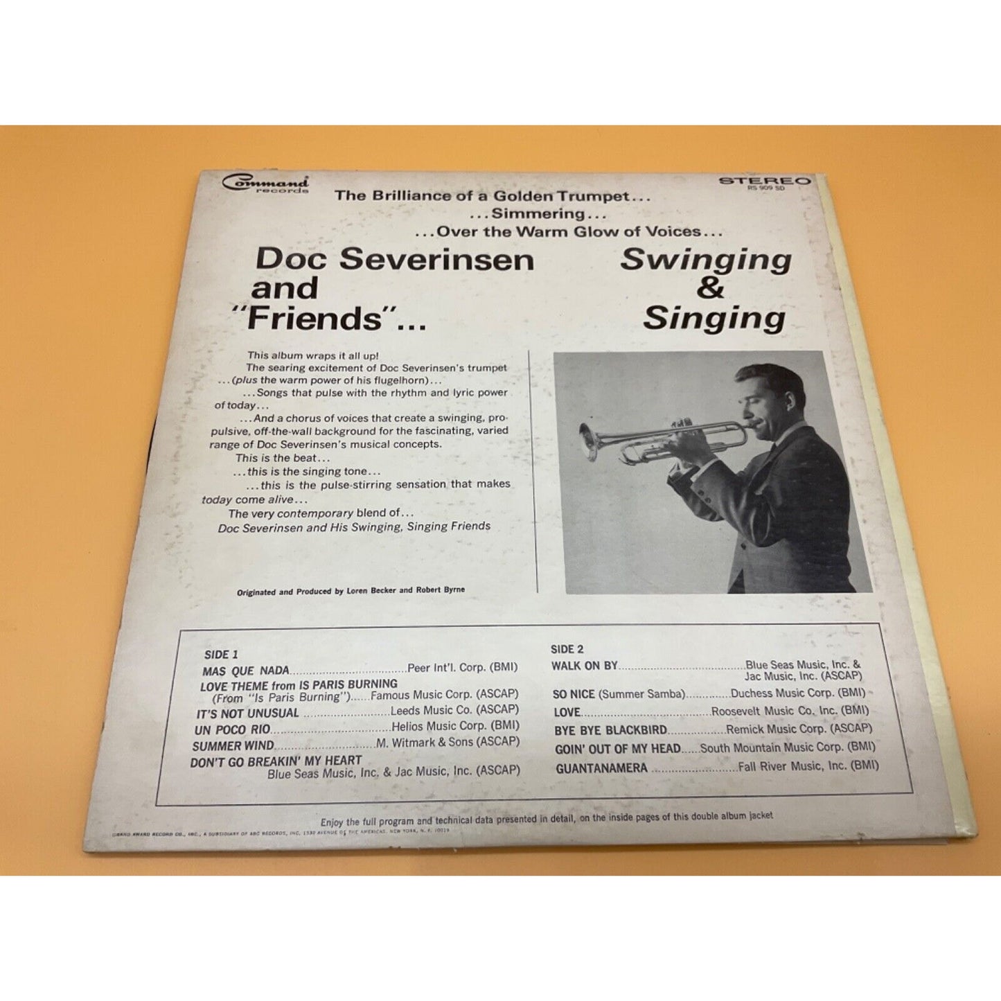 1967 Jazz LP: Doc Severinsen Swinging & Singing Vinyl/Inlay/Cover Good - Command