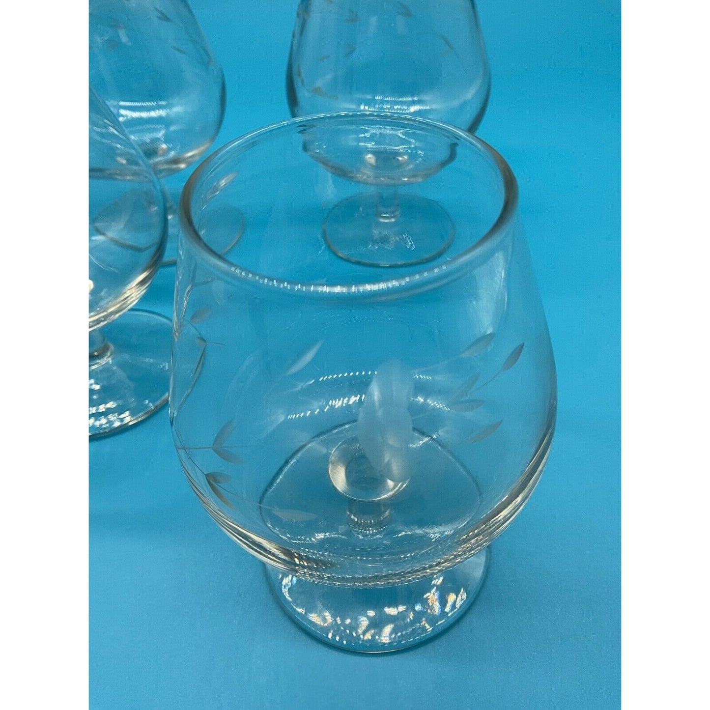 Set of 4 Vintage Brandy Snifters Princess House Crystal Heritage Glasses