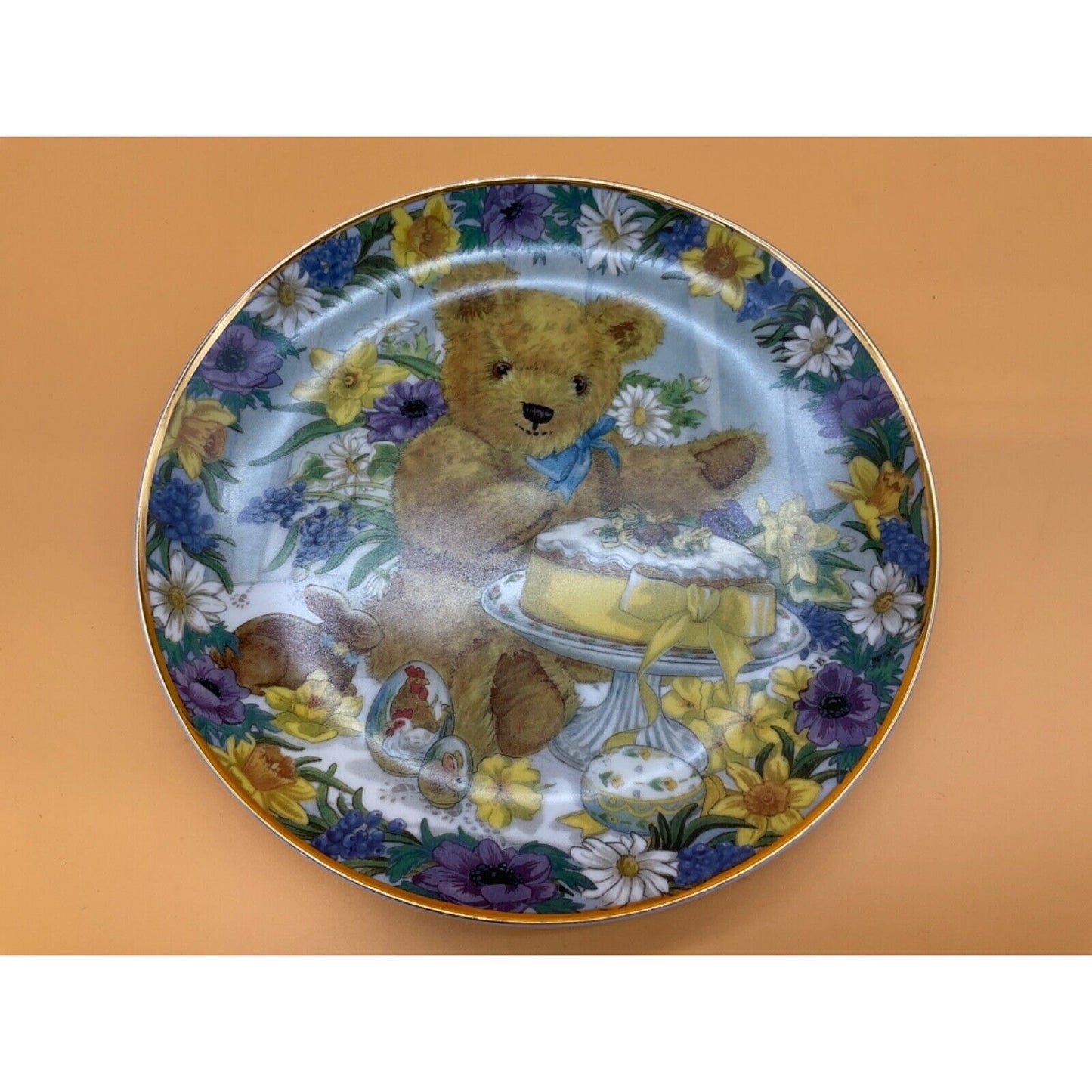 Franklin Mint "Teddy's Easter Treat" Heirloom Plate by Sarah Bengry 8" Ltd Ed