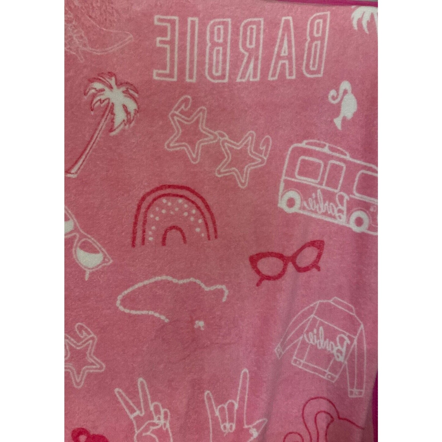 Barbie Mattel Kids Girl's 46'' x 60'' Soft Plush Retro Fleece Throw Blanket