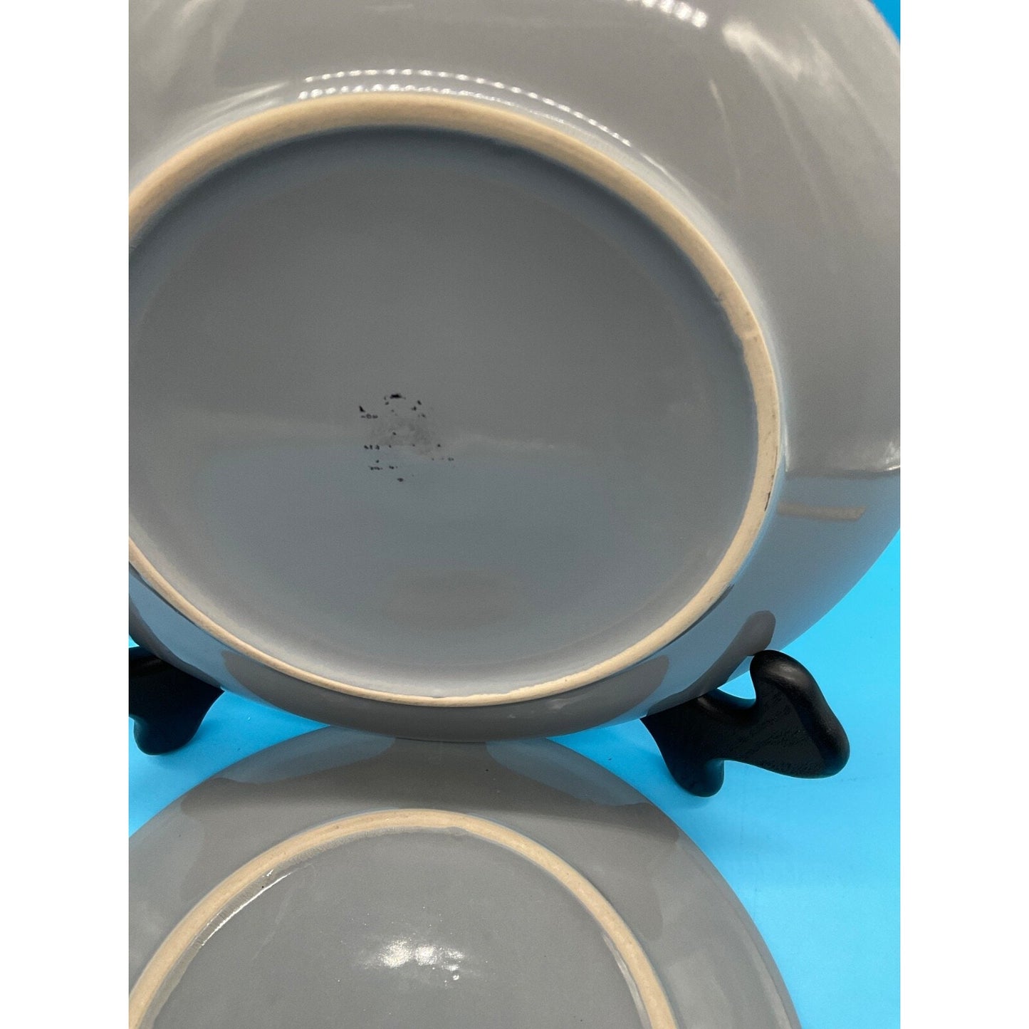 Vanacoss Speckled Gray Dinner Plates Set of 2 Rustic Stoneware Aprox 10.5"