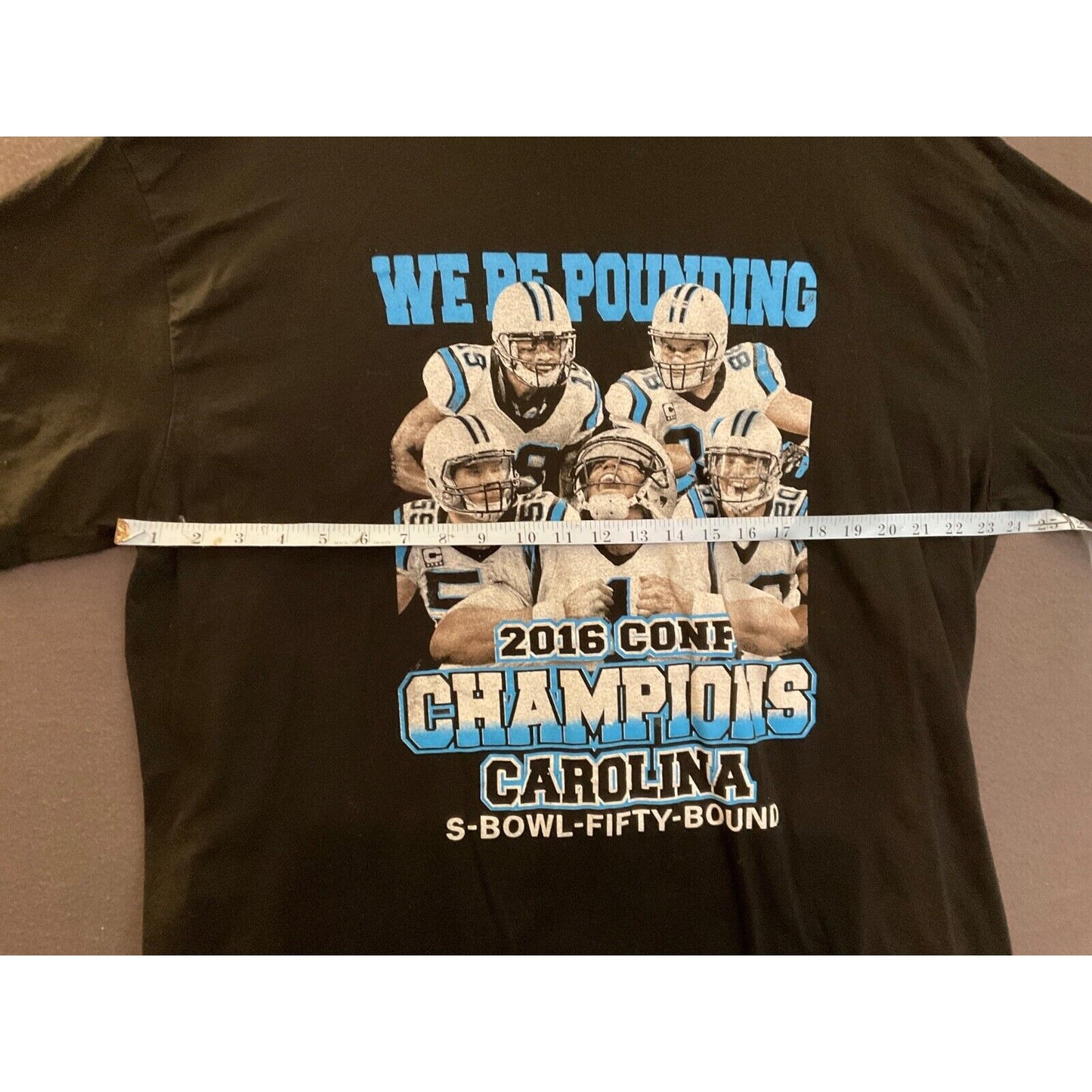 Carolina Football Champions 2016 Shirt XXL Panthers Super Bowl Fifty Black Tee