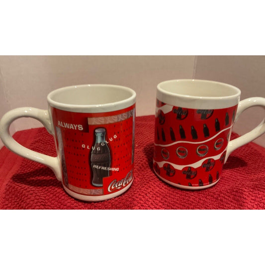 1997 Vintage Coca-Cola Gibson Coffee Mugs Set of 2 Collectible Cups Holiday Gift