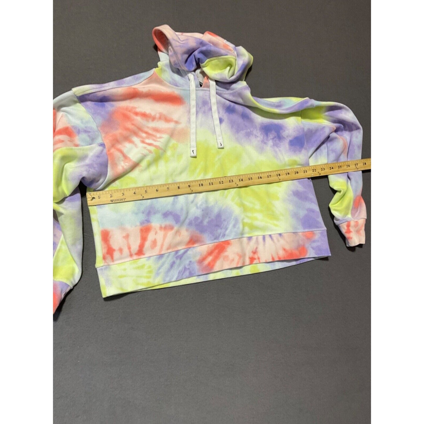 Nike Women’s Tie-Dye Crop Hoodie Pullover Sweatshirt Multicolor Pastel Logo Sz S