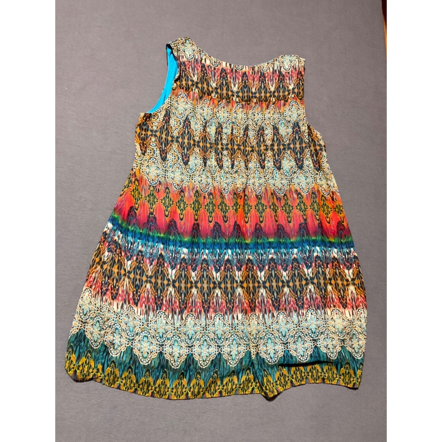 Chris McLaughlin 24W Dress Multicolor Boho Print Sleeveless A Line Plus Size