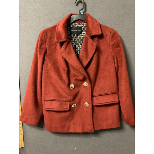 Who What Wear Burgundy Blazer Jacket Women’s Medium Button Front Lined Coat