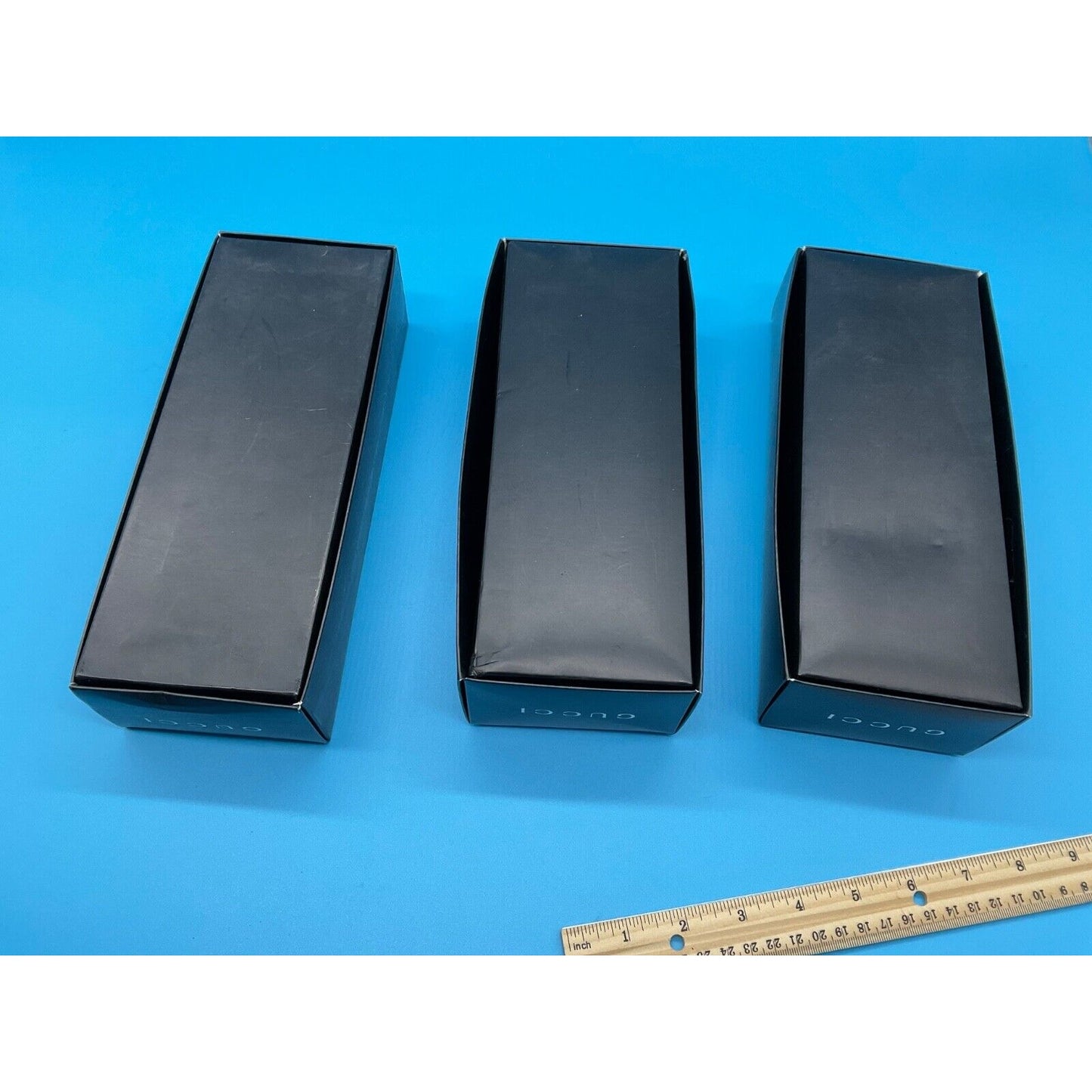 Gucci Empty Gift Boxes Set of 3 Approx 9.5" x 3.5" x 2" Read Description