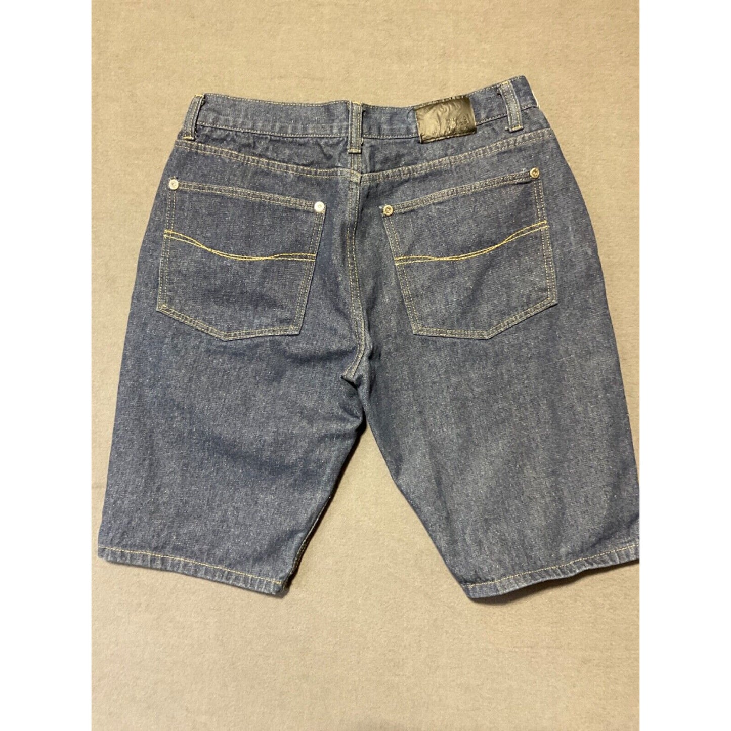 True Rock Men's Jean Shorts Size 38 -Y2K, 90's Dark Wash 12" Inseam, 5 Pockets