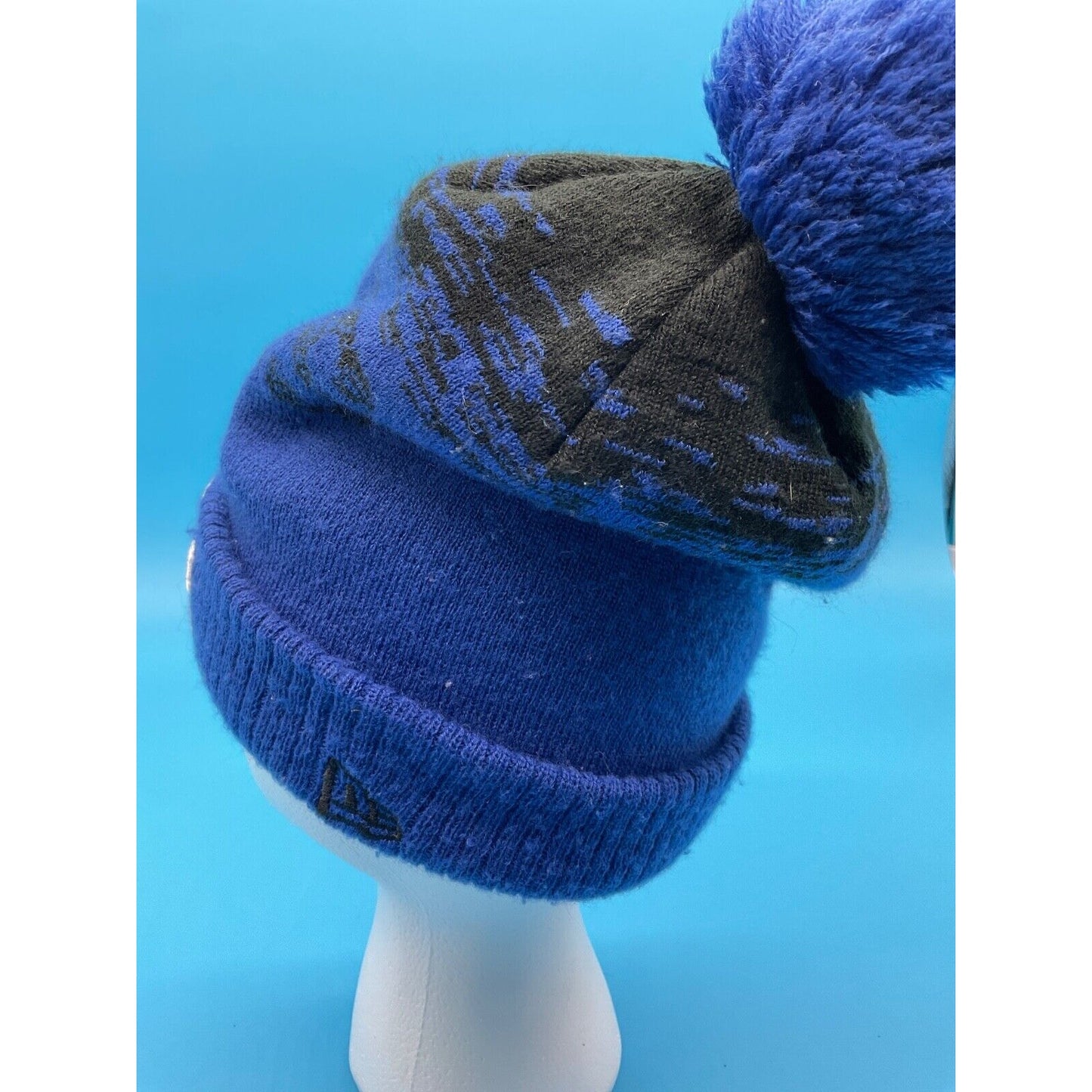Buffalo Bills Knit Beanie by New Era NFL Blue with Pom and Fleece Lining