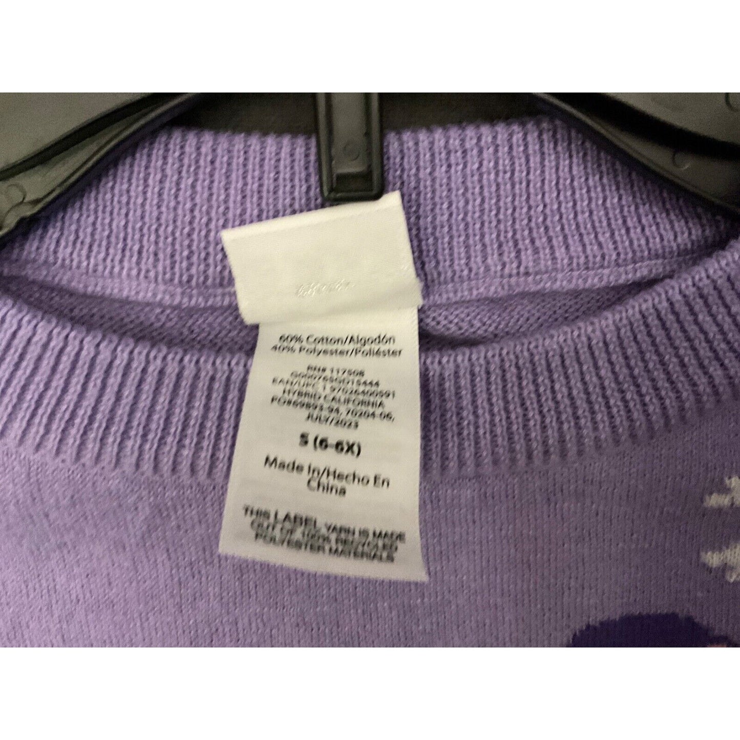 Disney 100 Minnie Mickey Kids Christmas Sweater Purple Fair Isle Size S 6-6X