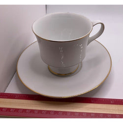 Vintage Sango Savory 3724 Tea Cup and Saucer - Made in Japan, Gold Trim