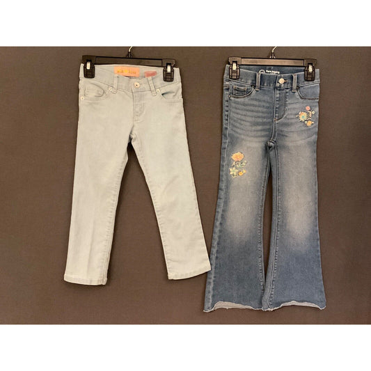 Lot 2 Girls Jeans Size 6 – Wonder Nation Flare & Mila Rose Skinny Denim