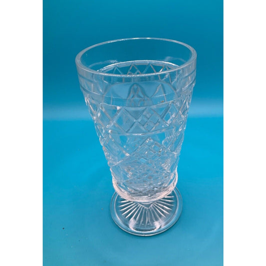 Vintage Grandma Core Hazel Atlas Ice Tea Glass  6" Embellished Pressed Glass