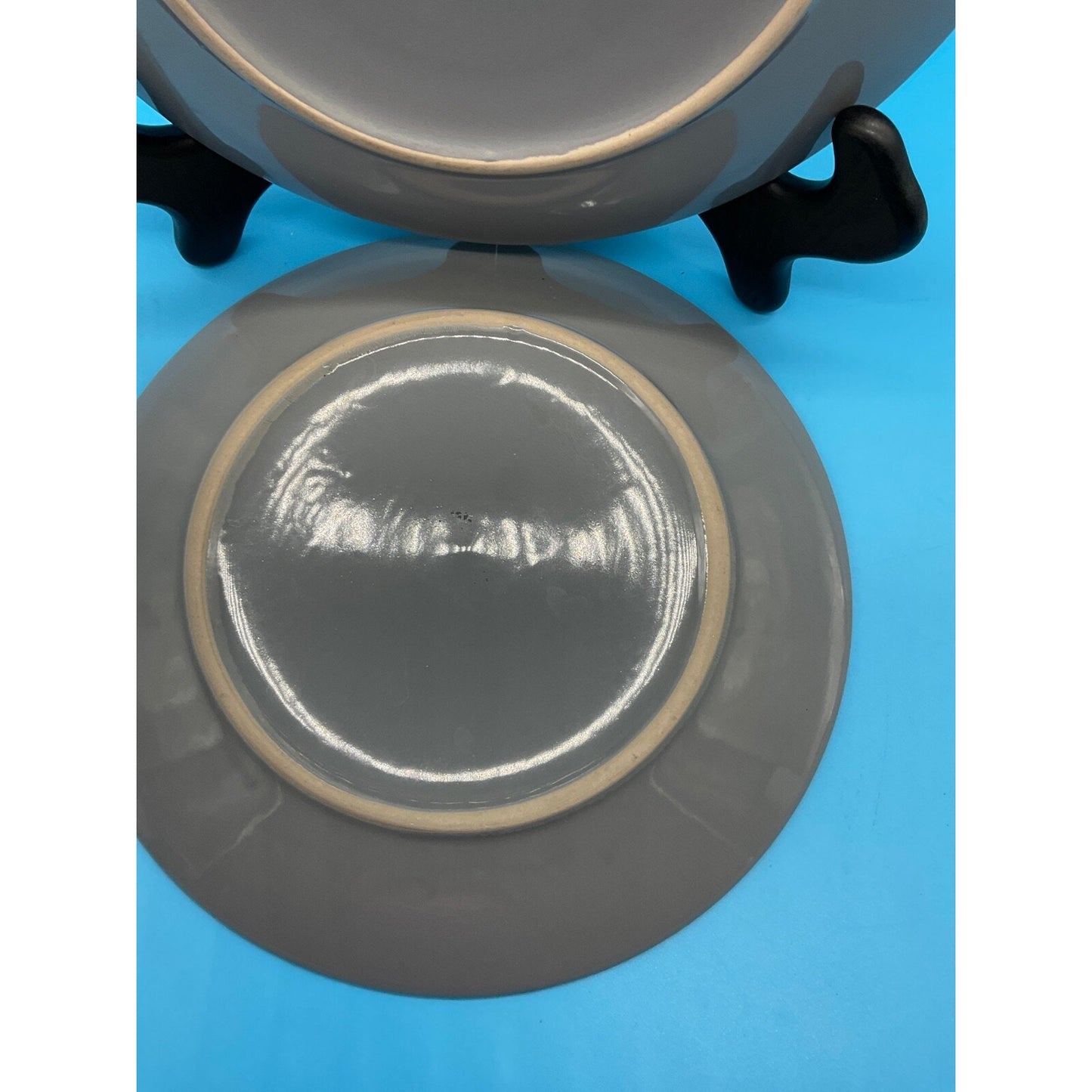 Vanacoss Speckled Gray Dinner Plates Set of 2 Rustic Stoneware Aprox 10.5"