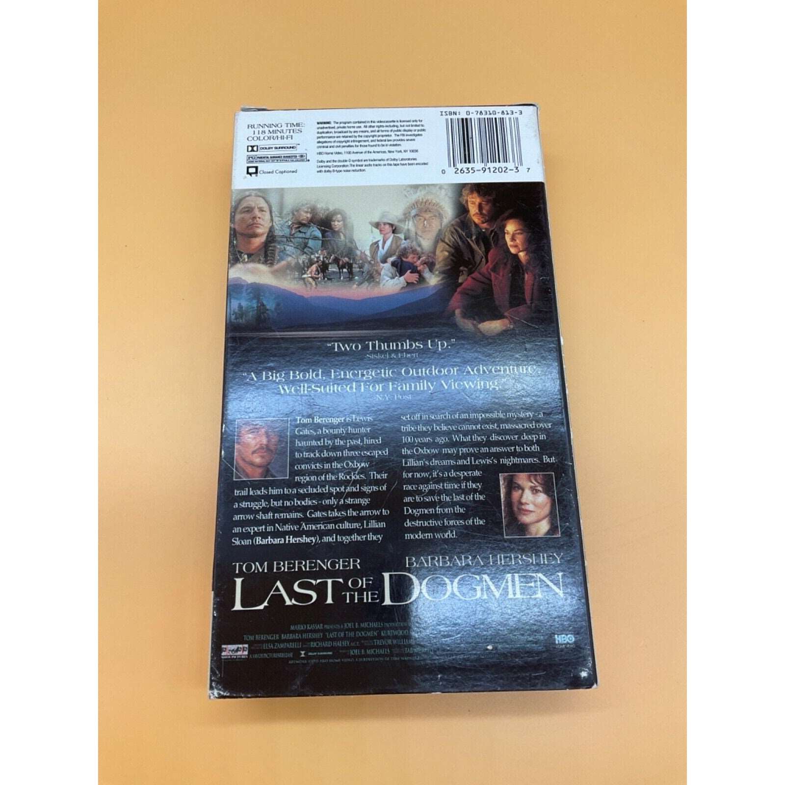 Last of the Dogmen VHS Tom Berenger Barbara Hershey Action Drama Fantasy PG