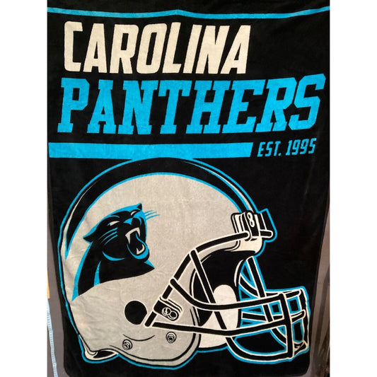 Carolina Panthers Blanket 60x45" NFL Team Logo Throw Black/Blue/White