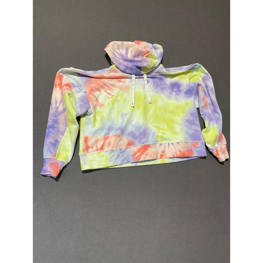 Nike Women’s Tie-Dye Crop Hoodie Pullover Sweatshirt Multicolor Pastel Logo Sz S