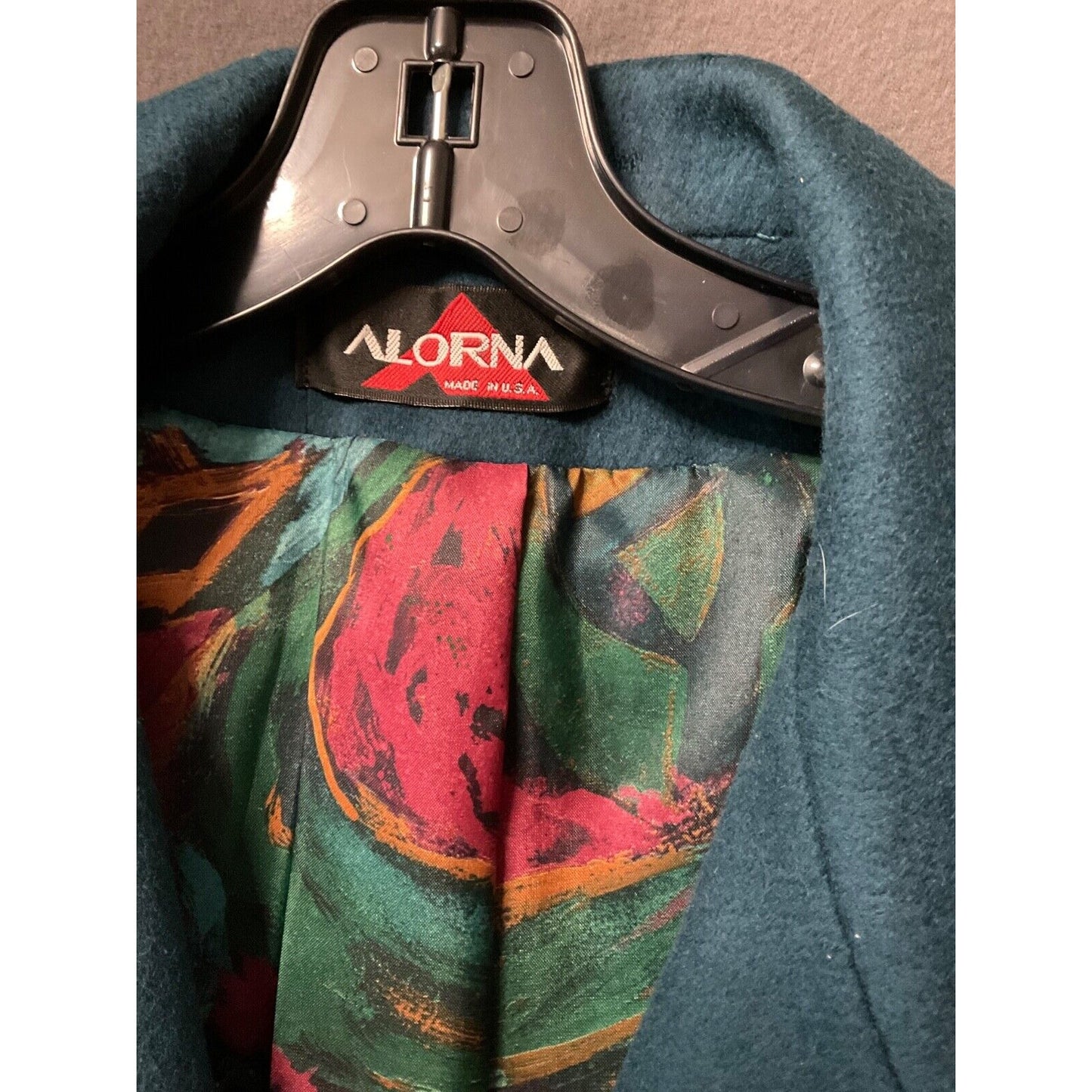 Vintage Alorna Super Fina Wool Blend L Coat Double Breasted Made in USA Parka