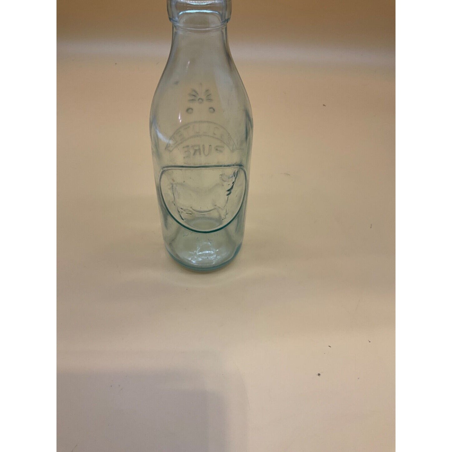 VTG "Absolutely Pure Milk" Glass Embossed Bottle Italian Made 10" Tall