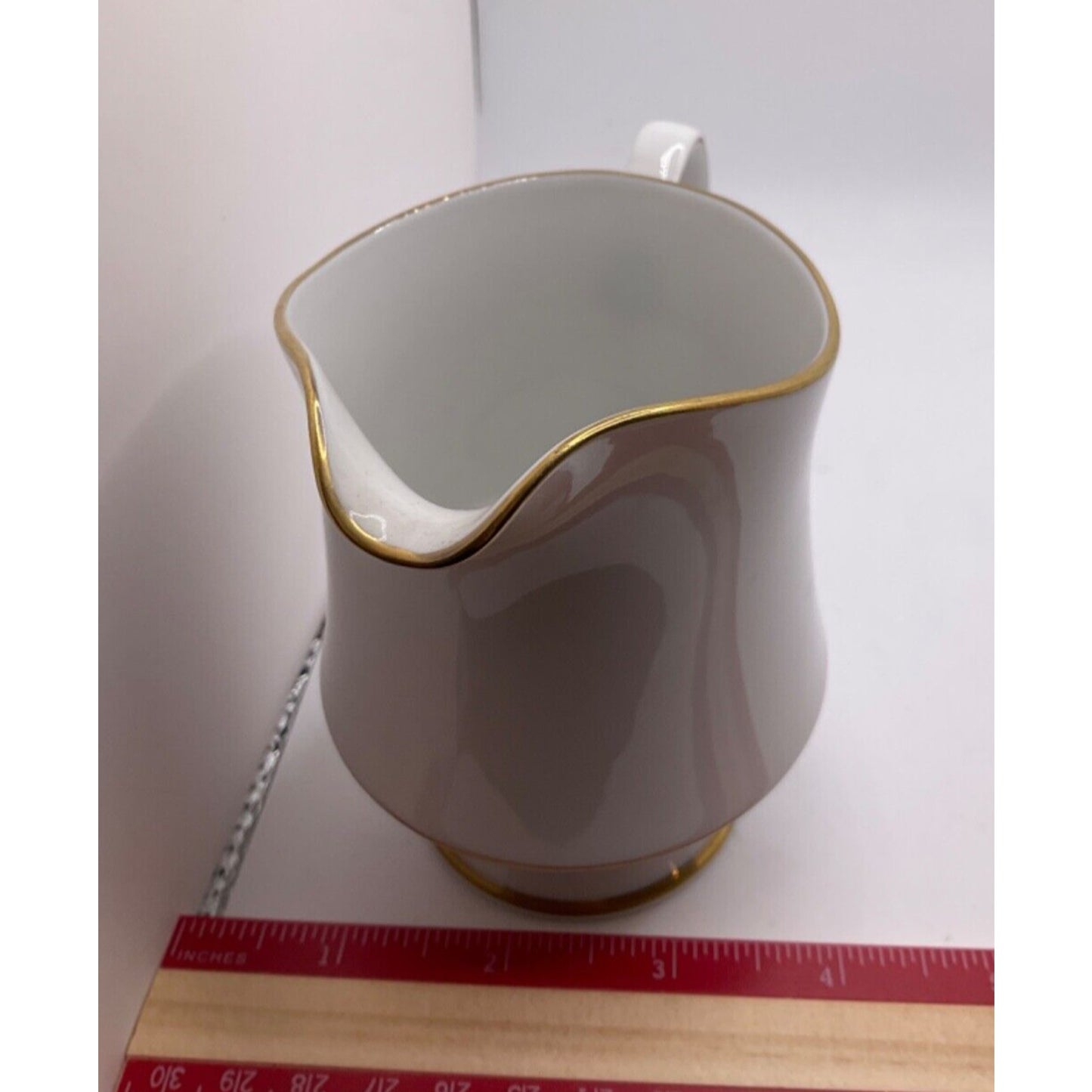 Vintage Sango China Savory 3724 Cream Pitcher  4", Made in Japan Gold Trim RETRO