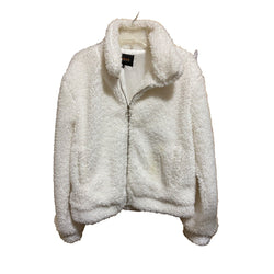 Ambiance Outerwear Creamy White Faux Fur Bomber Jacket Small Full Zip