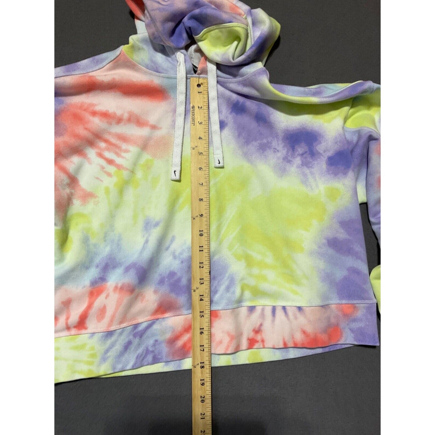 Nike Women’s Tie-Dye Crop Hoodie Pullover Sweatshirt Multicolor Pastel Logo Sz S