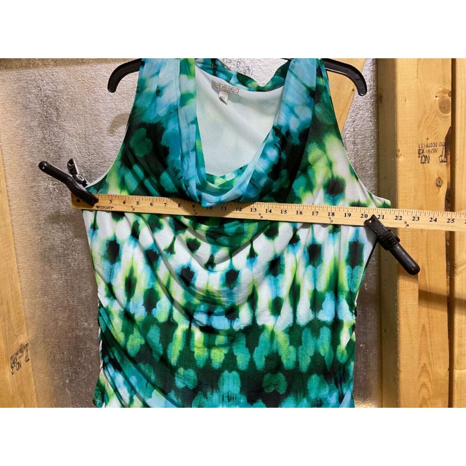 Dana Buchman XL Abstract Sleeveless Scoop Neck Tank Top 100% Polyester & Lined