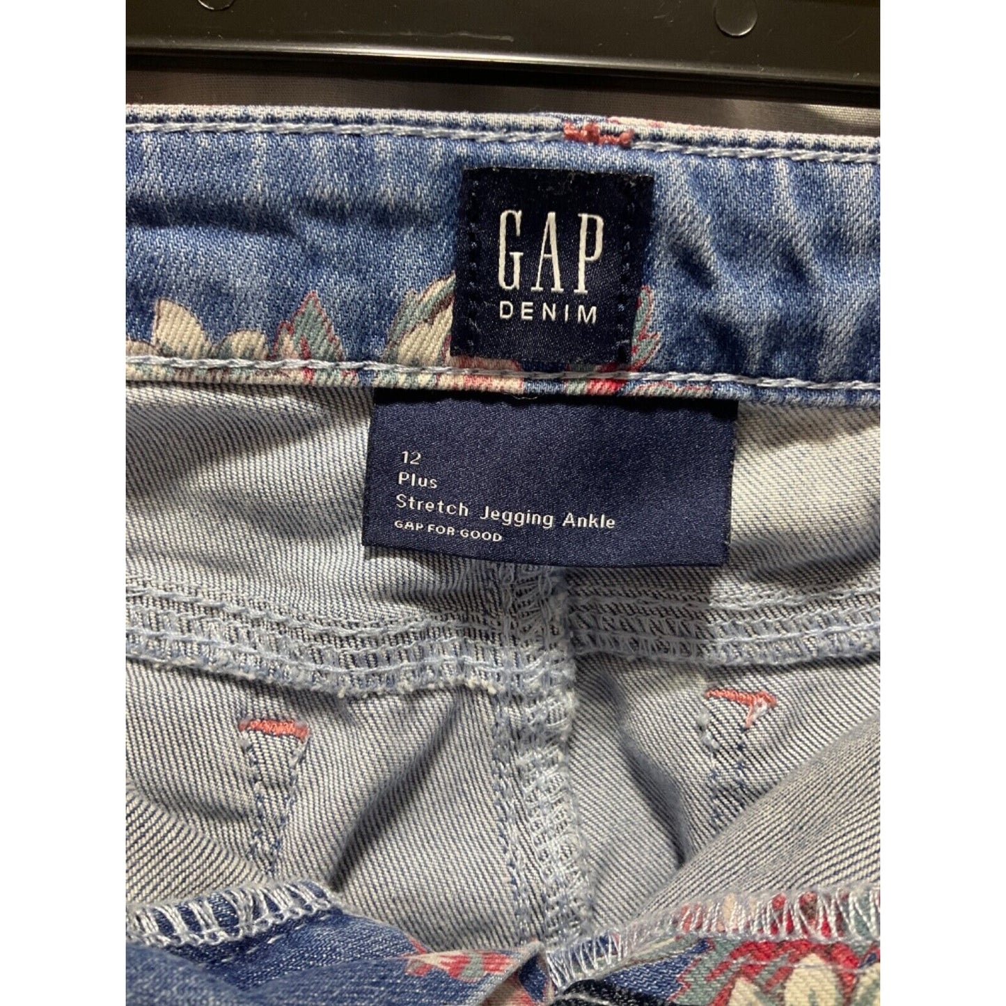 Gap Flowered Jean Jeggings Size 12 Plus, Girls, Ankle Stretch, 22" Inseam