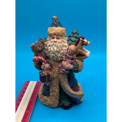 5" Santa Figurine Vintage Polyresin JCP China Original Box Worn/Blemished